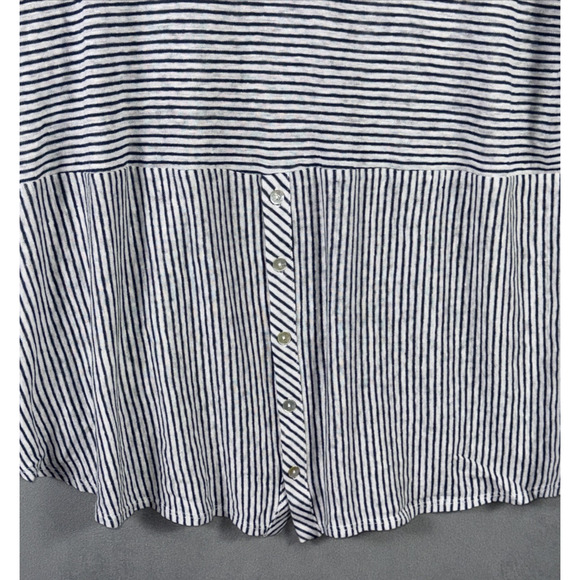Adrienne Vittadini NWT 100% Linen Knit Blue Striped Lightweight Top/Shirt Sz 1X - Picture 4 of 6